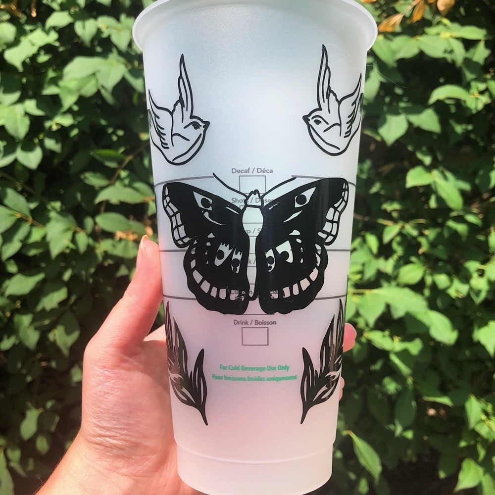 Custom Starbucks Cup Harry Styles Tattoos